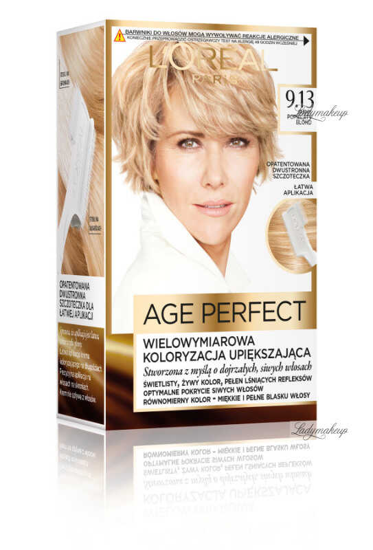 L''Oréal - AGE PERFECT - Wielowymiarowa koloryzacja upiększająca do włosów siwych i dojrzałych - 9.13 Jasny Popielaty Blond