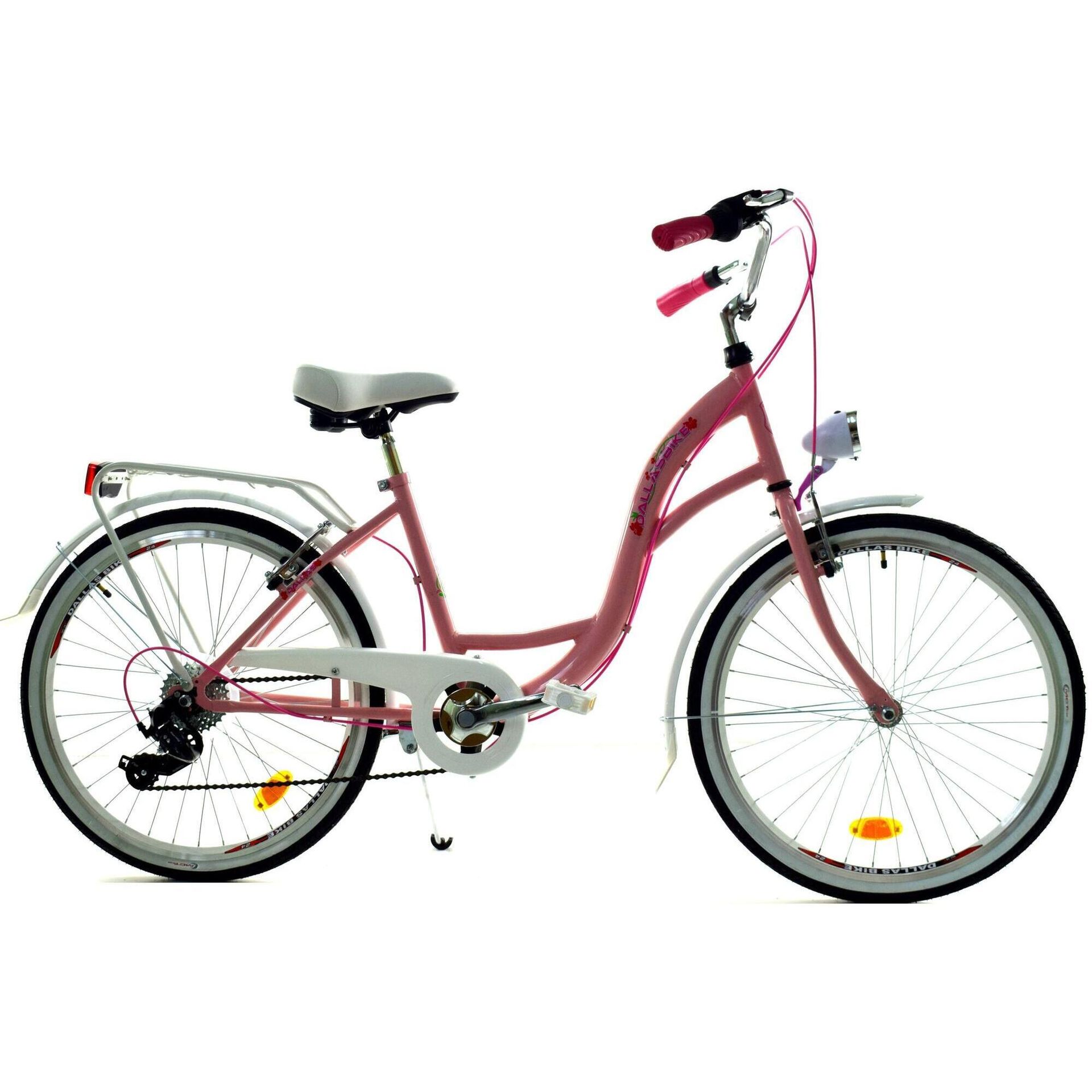 Dallas Bike City Junior 6Spd 24 cale Różowy z białym