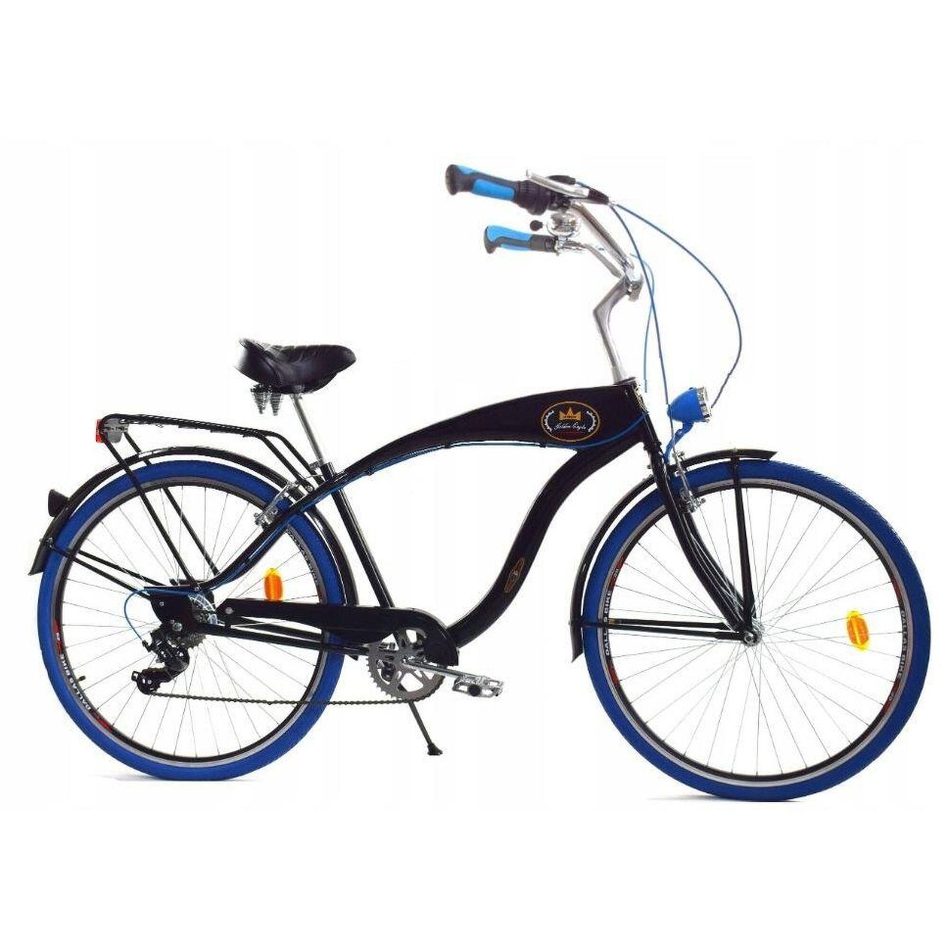 Dallas Bike Cruiser 7spd GE 28 cali Męski Czarny z niebieskim