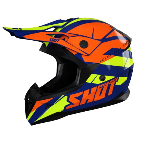 SHOT, kask motocrossowy PULSE revenge navy orange neon yellow, S