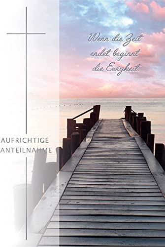 Perleberg Karta kondolencyjna – kolekcja Basic Classic – kartki kondolencyjne z kopertą – urocze kartki z podziękowaniem – wysokiej jakości kartki z życzeniami żałobnymi – 11,6 x 16,6 cm