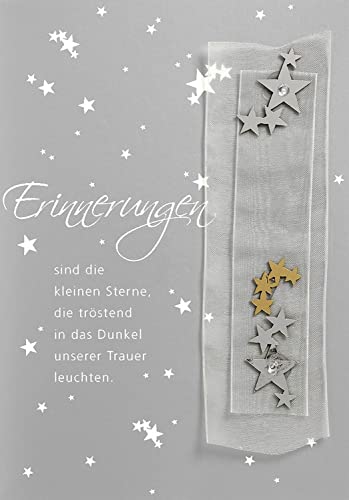 Perleberg Kartka kondolencyjna – Lifestyle-Collection – kartki kondolencyjne z kopertą – kartki z podziękowaniem – wysokiej jakości kartki z okazji żałoby – 11,6 x 16,6 cm