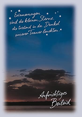 Perleberg Karta kondolencyjna – kolekcja Basic Classic – kartki kondolencyjne z kopertą – urocze kartki z podziękowaniem – wysokiej jakości kartki z życzeniami żałobnymi – 11,6 x 16,6 cm