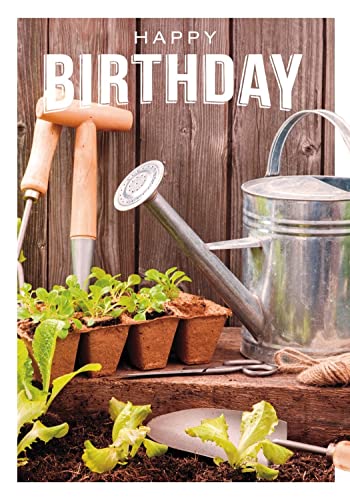 Perleberg Wysokiej jakości kartka urodzinowa Basic Classic z motywem ogrodu – kartka urodzinowa z kopertą – kartki urodzinowe w jakości premium 11,6 x 16,6 cm