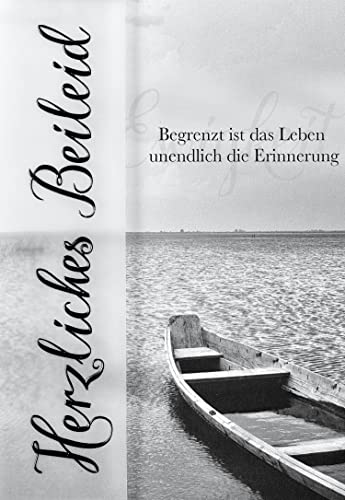 Perleberg Karta kondolencyjna – kolekcja Basic Classic – kartki kondolencyjne z kopertą – urocze kartki z podziękowaniem – wysokiej jakości kartki z życzeniami żałobnymi – 11,6 x 16,6 cm