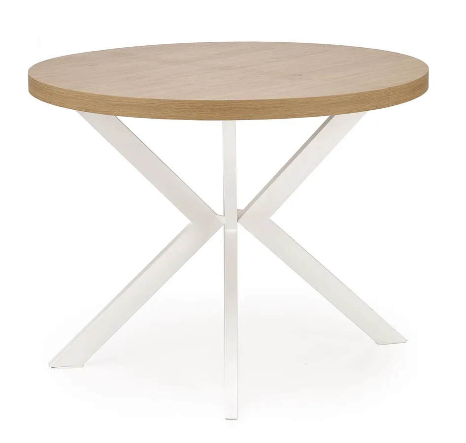 Okrągły rozkładany stół w kolorze dąb złoty + biały Z3-G69