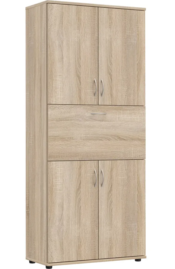 Skandynawski regał biurowy z barkiem dąb sonoma R5-P61