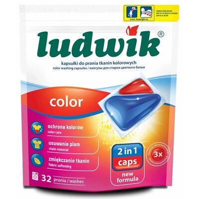 Ludwik kapsułki do prania tkanin kolorowych 32szt