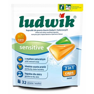Ludwik Kapsułki do prania tkanin białych i kolorowych Sensitive 2 in 1 caps 32 szt > PROMOCJE NEORATY SZYBKA WYSYŁKA OD 99 ZŁ!