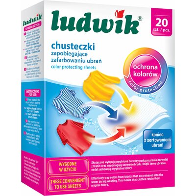 Ludwik 20 chusteczek do prania przeciw farbowaniu