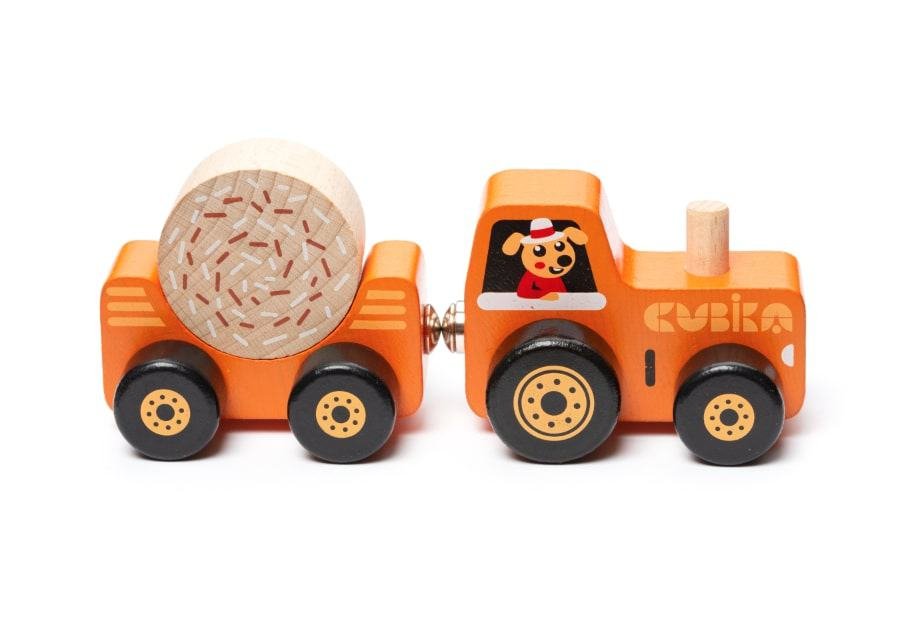 Cubika Drewniany Traktor Z Magnesami