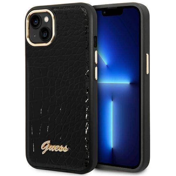 Guess GUHCP14MHGCRHK iPhone 14 Plus 6,7` czarny/black hardcase Croco Collection
