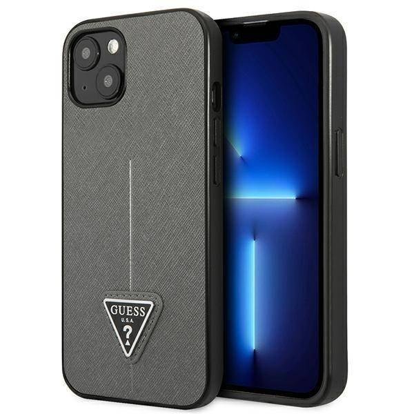 Guess GUHCP14SPSATLG iPhone 14 6,1` srebrny/silver hardcase SaffianoTriangle Logo