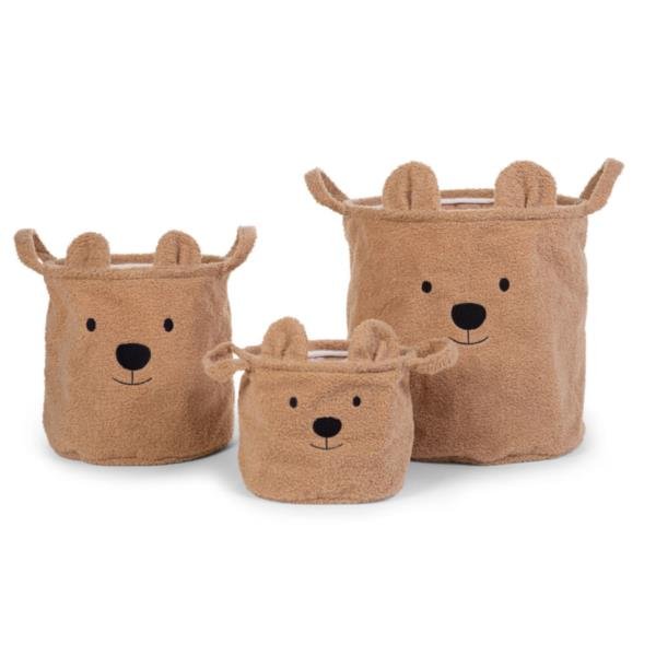 Childhome Zestaw 3 Koszy Na Zabawki Teddy Bear