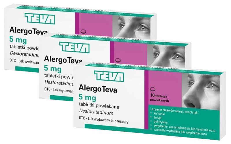 AlergoTeva 5 mg Tabletki na alergię, 10 tabletek
