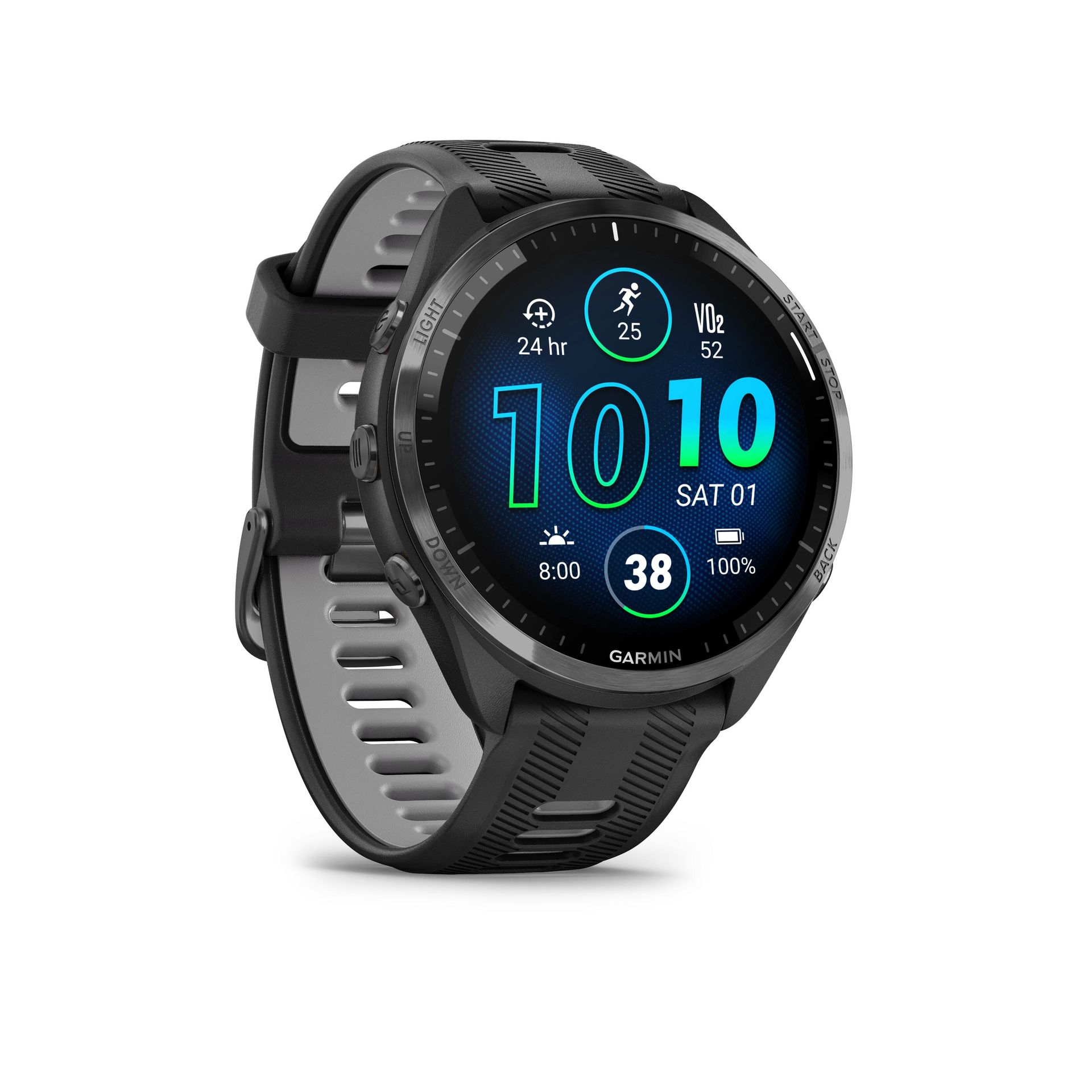 Zegarek Garmin 010-02809-10 Forerunner 965 Carbon Gray DLC Titanium Bezel, czarno-szary