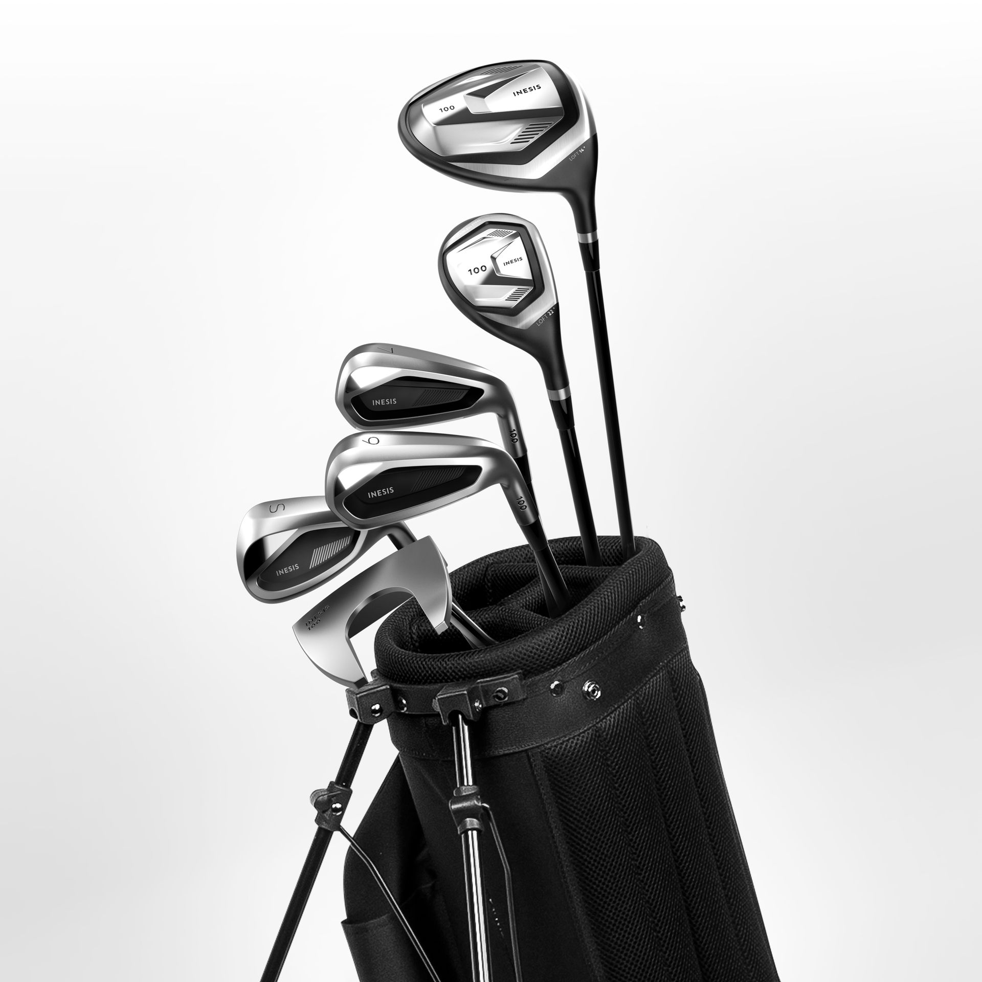 Kije golfowe pół zestawu 6 sztuk Inesis 100 dla praworęcznych grafit