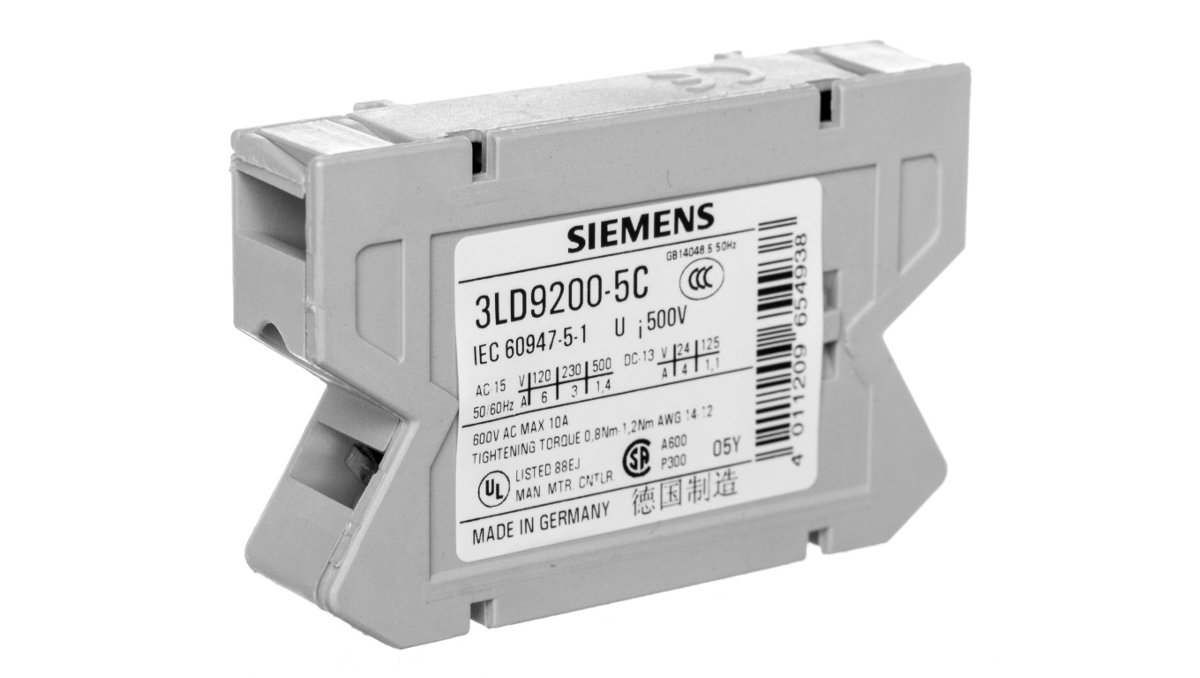 Siemens Blok kontaktów AUX 1 na + 1 NC 32 A podstawę do 3dlx 3LD9200-5C