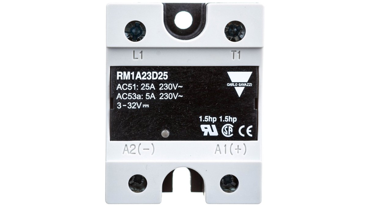 CARLO GAVAZZI Przekaźnik półprzewodnikowy jednofazowy 24-265V AC 50A 4-32V DC RM1A23D50