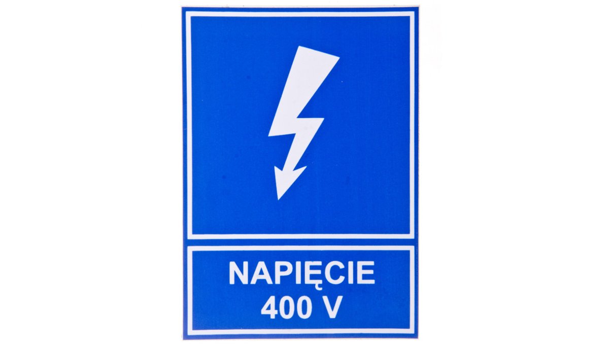 Ergom Tabliczka /znak informacyjny/ TZI 52X74S NAP.400V E04TZ-01041110900 /10szt./ E04TZ-01041110900