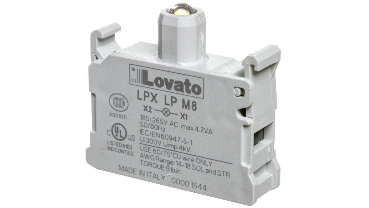 Lovato Lampka sygnalizacyjna LED biała 185-265V AC LPXLPM8 LPXLPM8