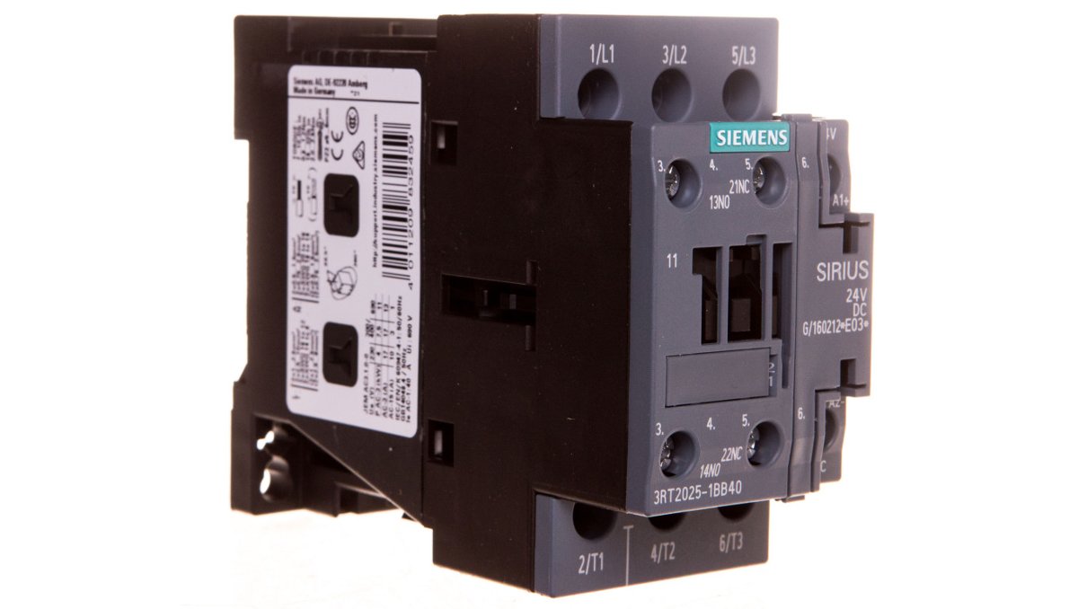 Siemens Contactor.ac3:7.5kw 1no+1nc dc24v 3rt2025-1bb40 3RT2025-1BB40