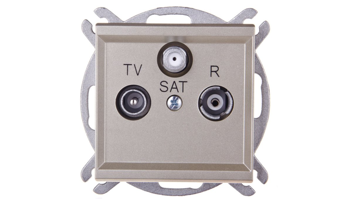 LEDart antenowe RTV/SAT końcowe, bez ramki - Ospel Sonata GPA-RS/m/39, kolor szampański złoty