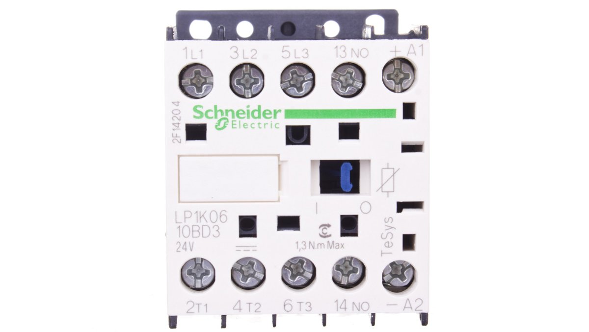 SCHNEIDER Stycznik-mocy-TeSys-K-3P-6A-1NO-cewka-24V-DC-zaciski-skrzynkowe LP1K0610BD3