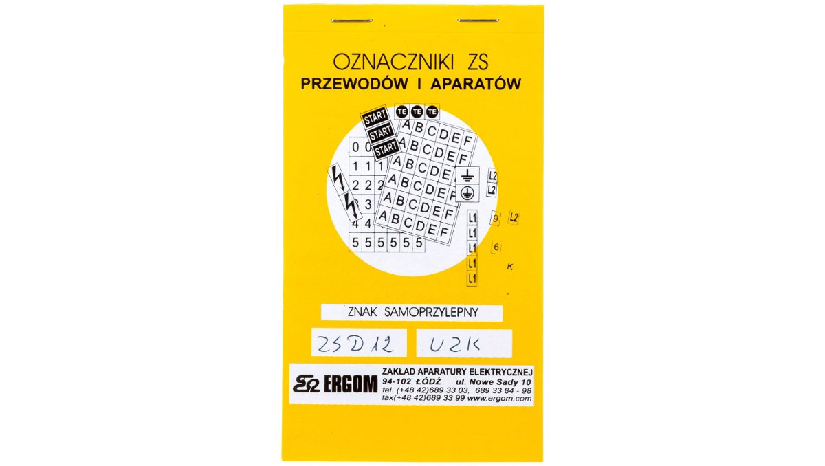 Ergom Znaki samoprzylepne ZS D12/UZK E04ZP-02030402000 E04ZP-02030402000