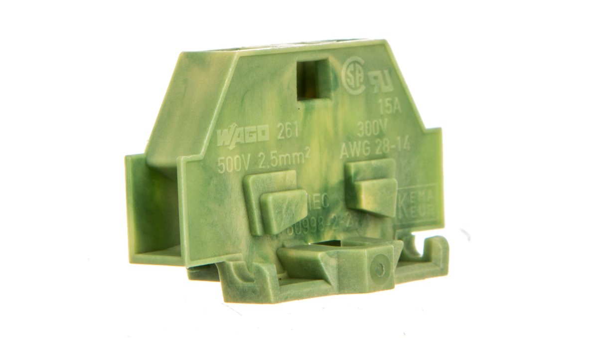 WAGO Zacisk pojedynczy WAGO 6 mm Sprężynowe Alokacja Terre zielono-żółty 261-307 200 szt 261-307