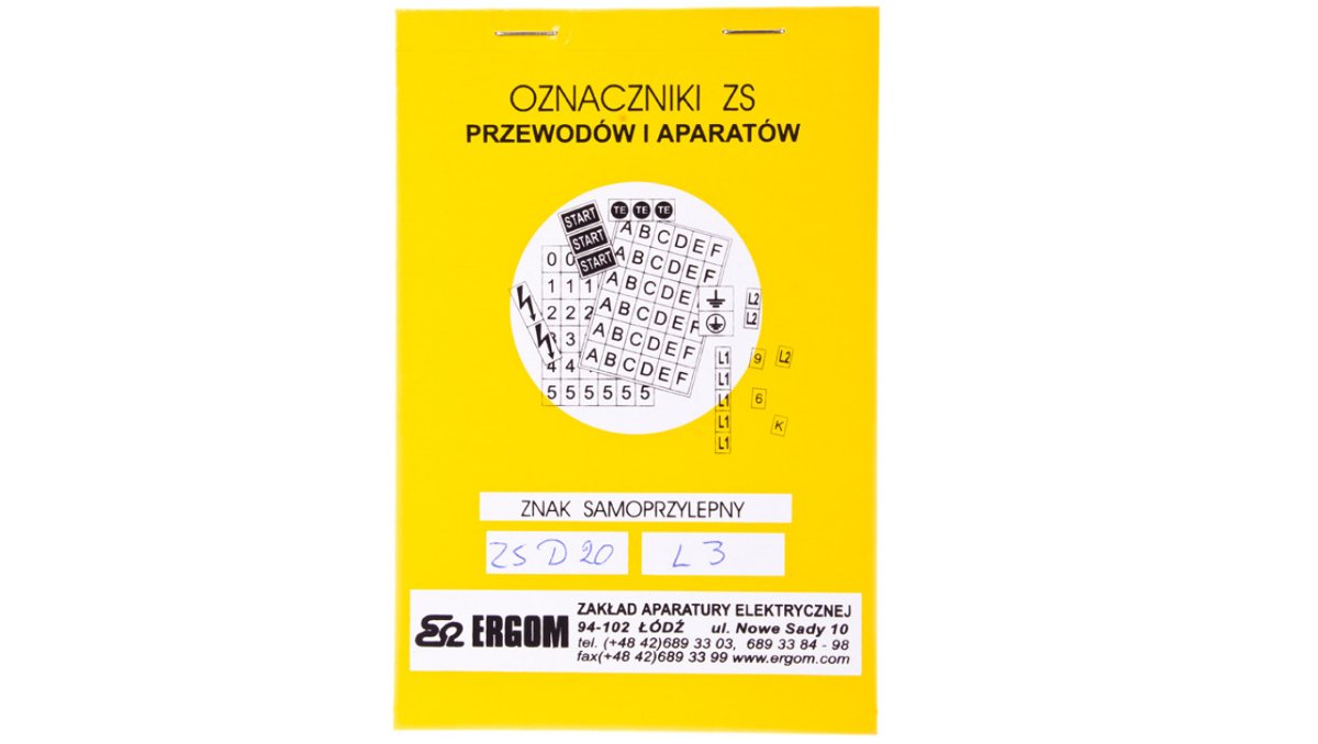 Ergom Znaki samoprzylepne ZS D20/L3 E04ZP-02030402900 E04ZP-02030402900