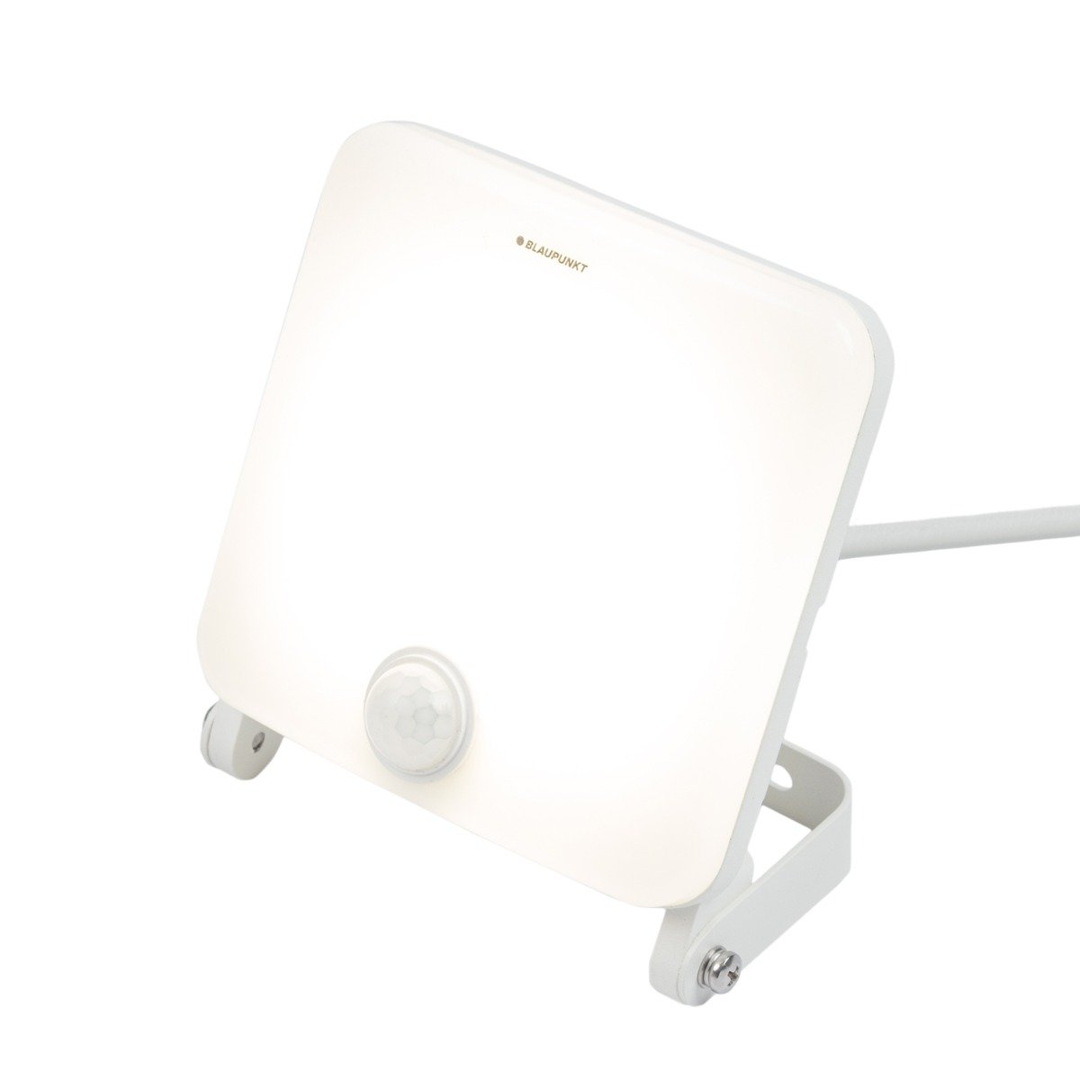 Naświetlacz LED z czujnikiem ruchu i zmierzchu z pilotem 30W b.neutralna 4000K 2400lm Strongbeam obudowa biała IK08 IP65 BLAUPUNKT
