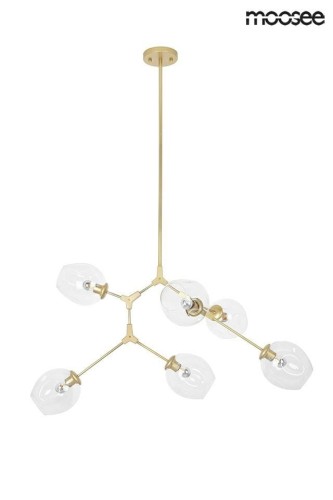 Moosee Split lampa wisząca 6x40W złoty/przezroczysty MSE010100242