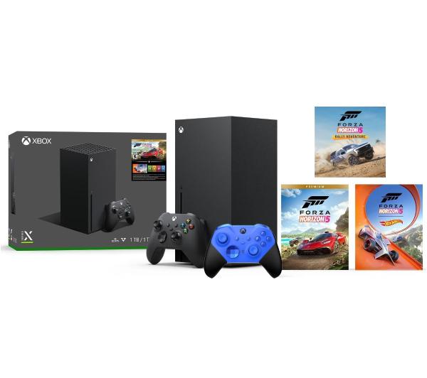 Xbox Series X z napędem - 1TB + Forza Horizon 5 Bundle + pad Elite Series 2 Core (niebieski)