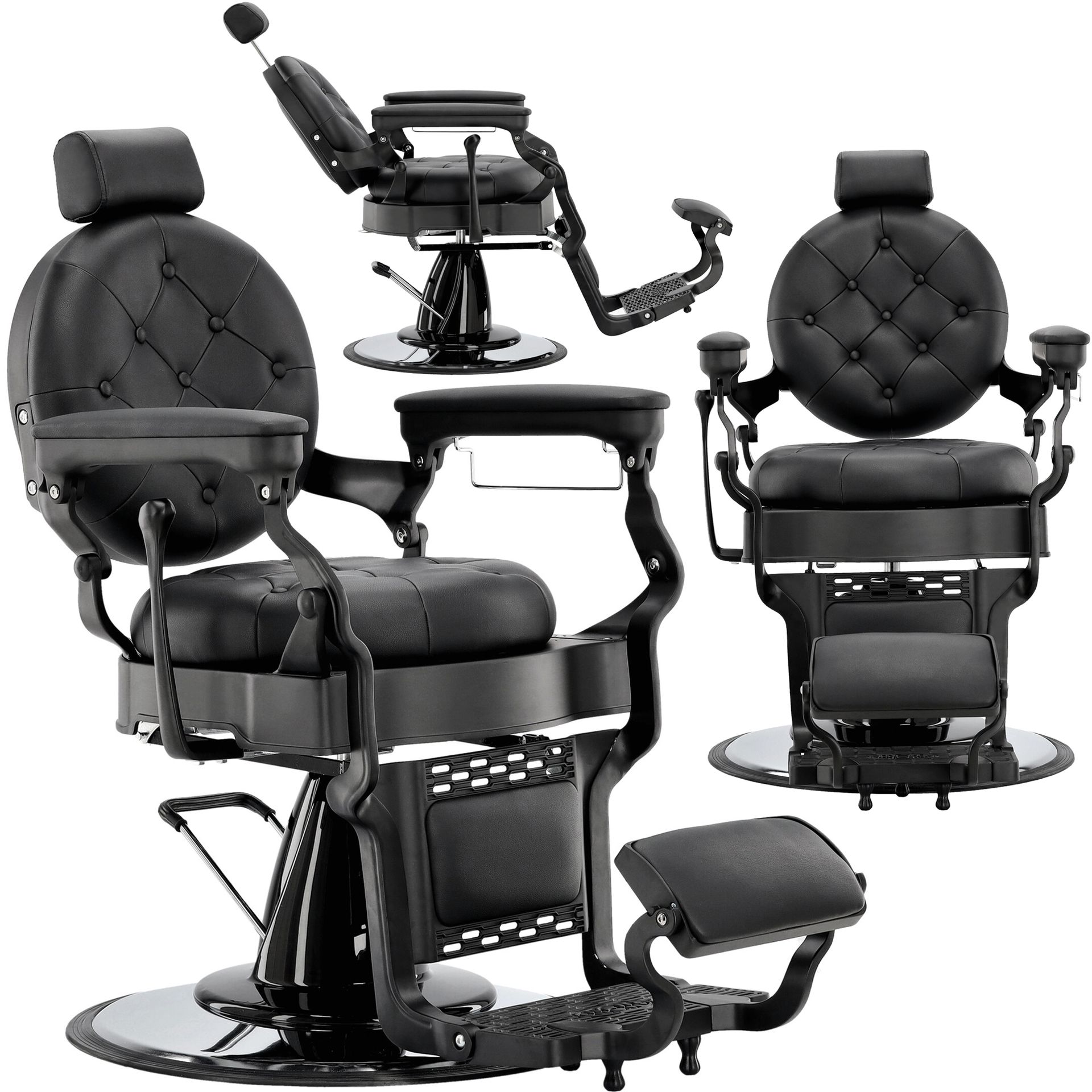 Fotel fryzjerski barberski hydrauliczny do salonu fryzjerskiego barber shop Black Pearl Barberking w 24H
