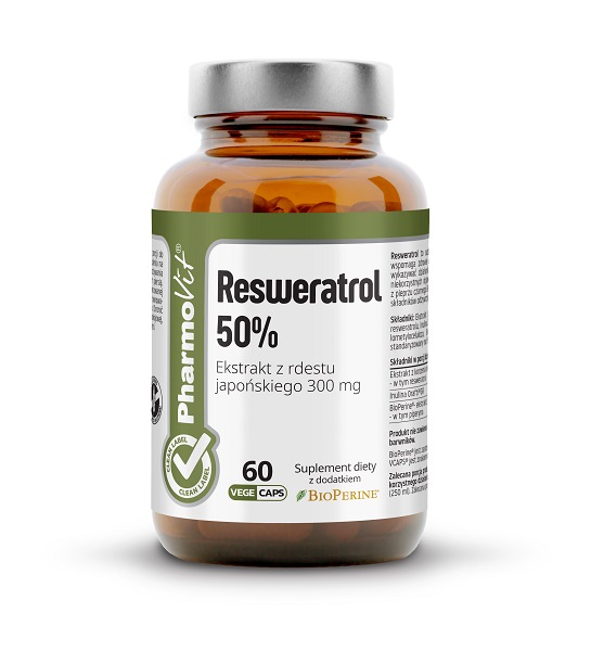 PHARMOVIT (suplementy diety) RESWERATROL 60 KAPSUŁEK 30,18 g - PHARMOVIT (CLEAN