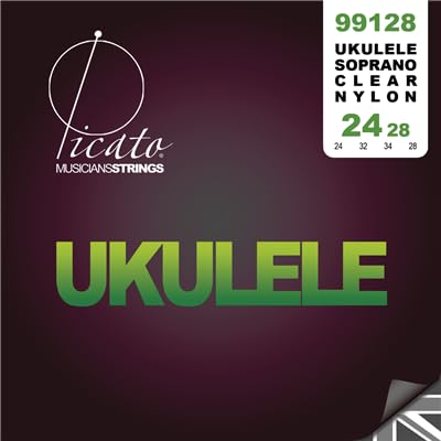 Picato 99128 24-28 struny z nylonowym zakończeniem krawata sopranowe ukulele, zestaw 4 sztuk