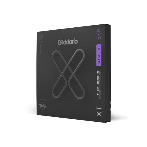 D'Addario XTB3790GS Acoustic Taylor GS Mini® Bass Phosphor Bronze, niestandardowe światło, 37-90