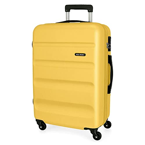 Roll Road Flex Duża walizka Ocre 51x75x28 cms Sztywne mocowanie ABS 91L 3,96 kg 4 koła, Żółty, Talla única, Duża walizka