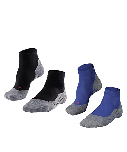 FALKE Mężczyźni Skarpety do biegania RU4 Endurance Short 2-Pack M SSO Bawełna przeciw pęcherzom cienkie 2 Pak, Wielokolorowy (Sortiment 0020), 39-41