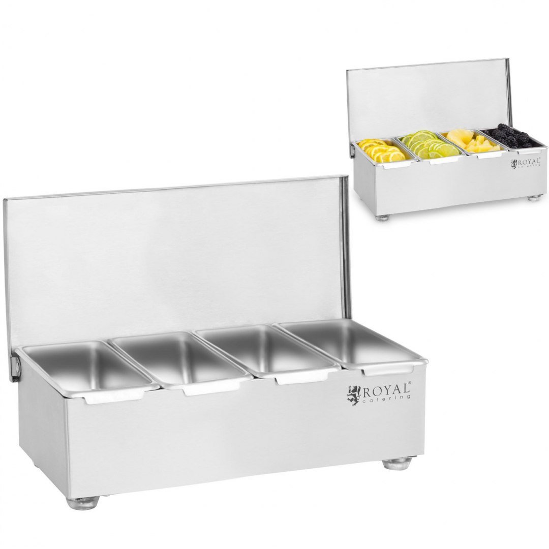 Royal Catering Pojemnik barmański na dodatki do drinków - stal nierdzewna - 4 szt. RCCBS 4 RCCBS 4