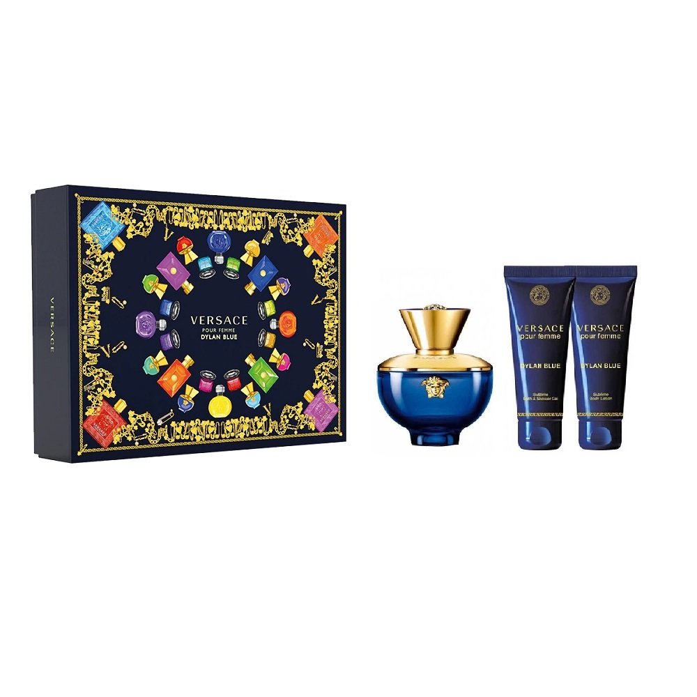Versace Dylan Blue Pour Femme zestaw 50ml woda perfumowana + 50ml żel pod prysznic + 50ml balsam do ciała