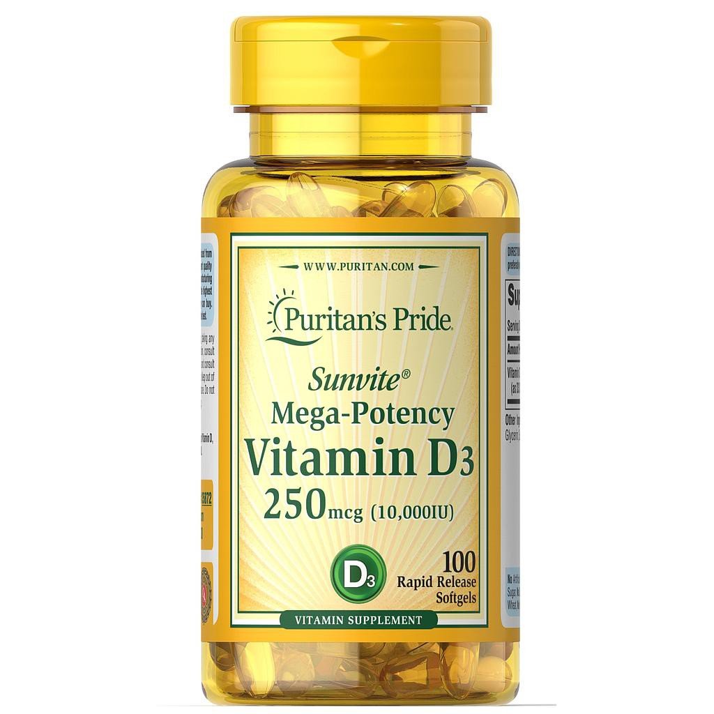 Puritan's Pride Witamina D3 10000 IU - 100 kapsułek