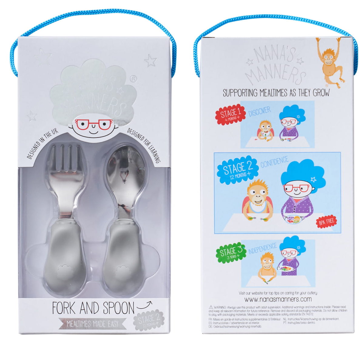 Nana's Manners 2 Widelec i łyżka GREY 1-3 lat