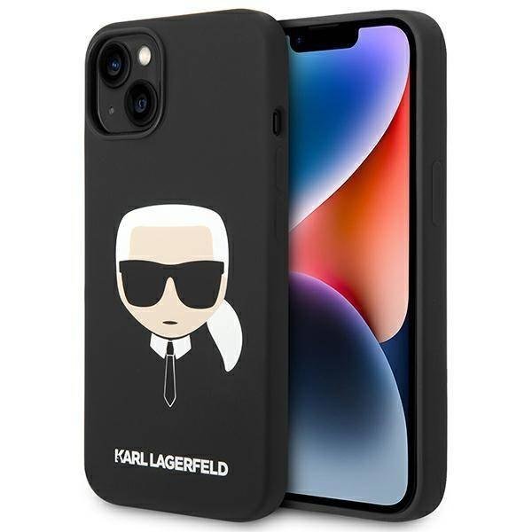 Karl Lagerfeld Obudowa dla telefonów komórkowych MagSafe Liquid Silicone Karl Head na Apple iPhone 14 Plus KLHMP14MSLKHBK Czarny
