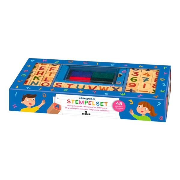 Moses Stempelki Drewniane - Alfabet, Cyfry, Znaki..