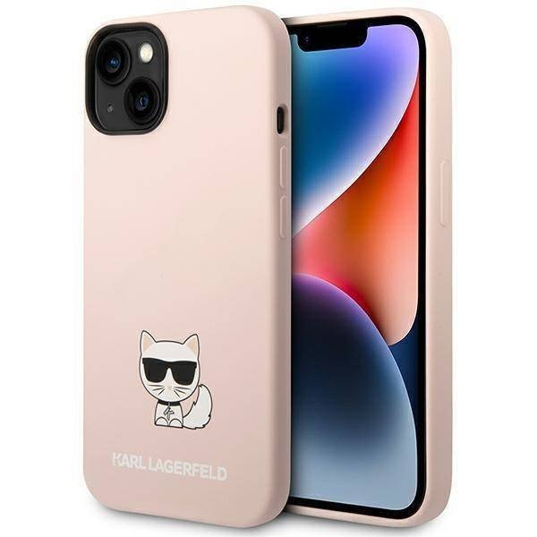 Karl Lagerfeld Obudowa dla telefonów komórkowych Liquid Silicone Choupette na Apple iPhone 14 Plus KLHCP14MSLCTPI Różowy