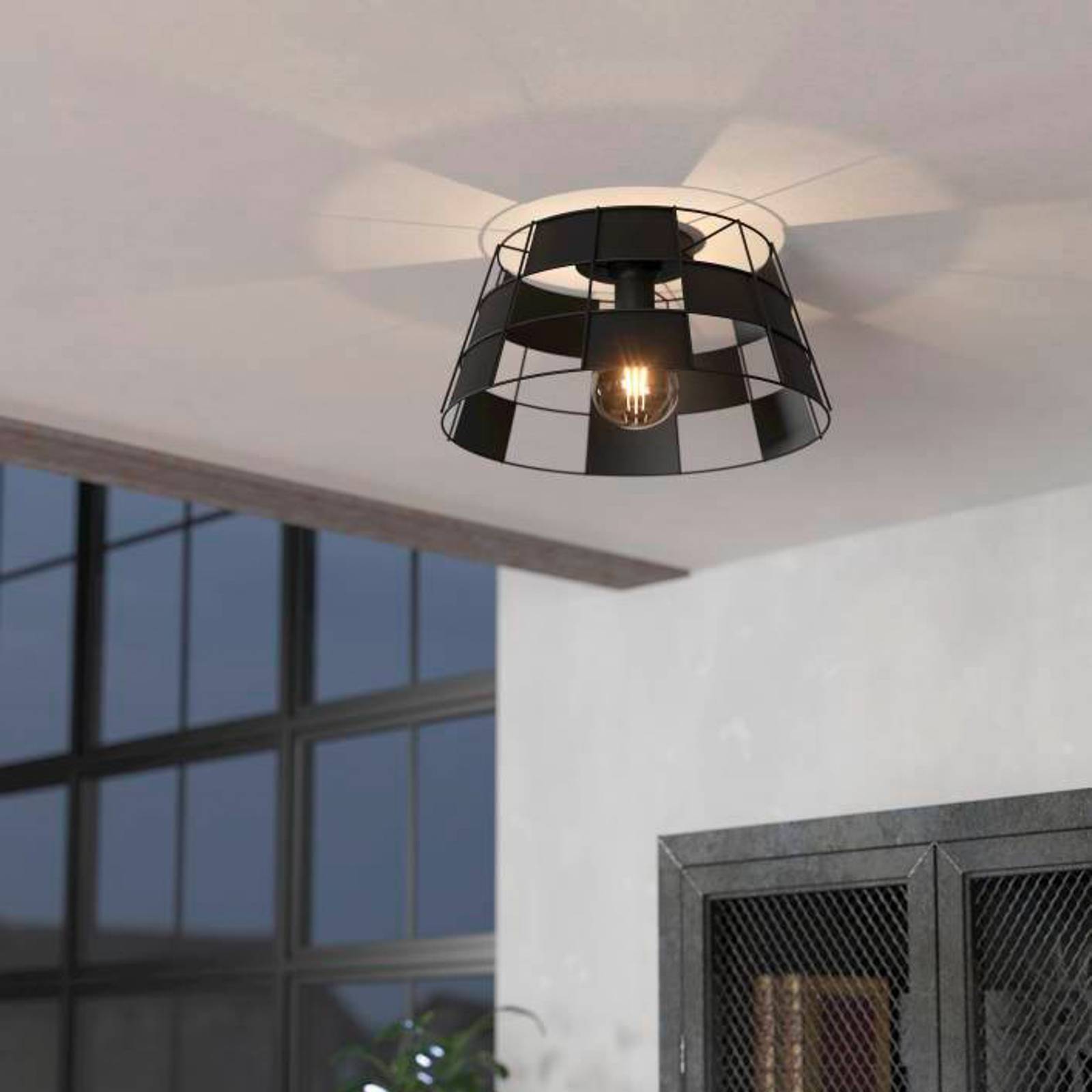 EGLO Pontefract lampa sufitowa ze stali, czarna