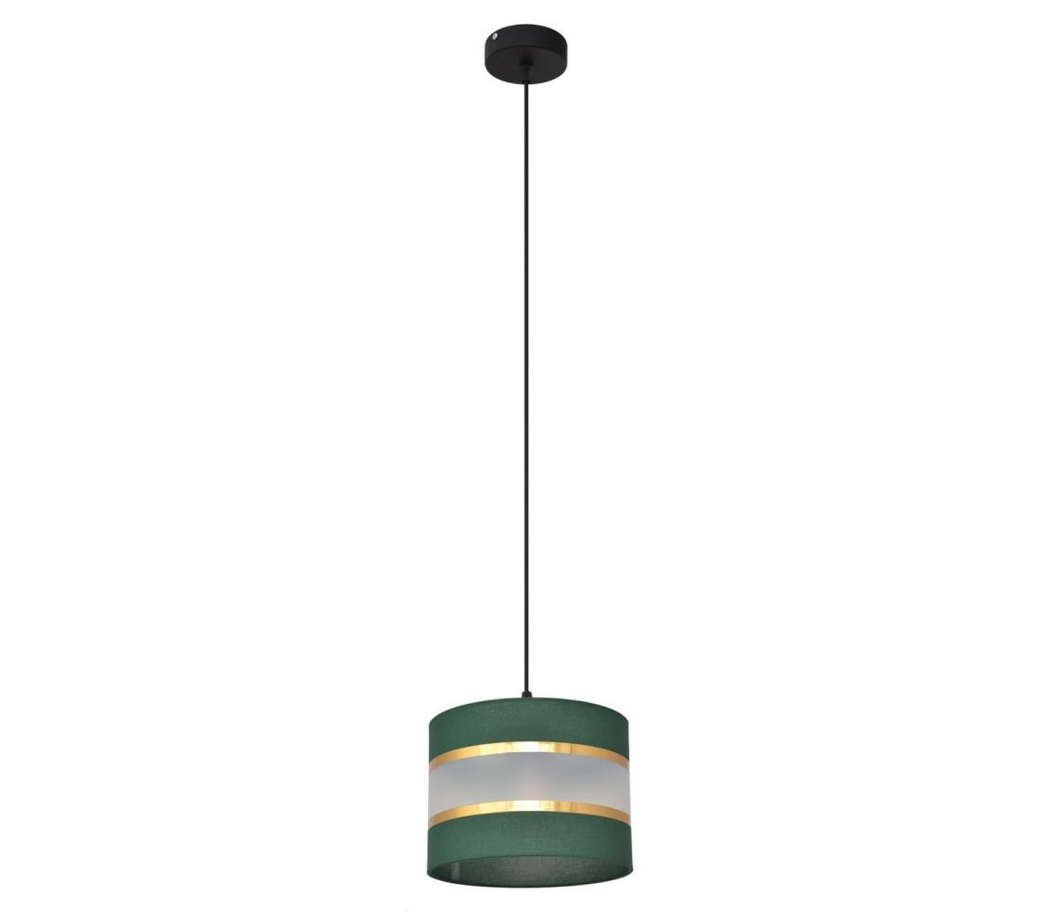 Żyrandol na lince HELEN 1xE27/60W/230V śr. 20 cm zielony/złoty