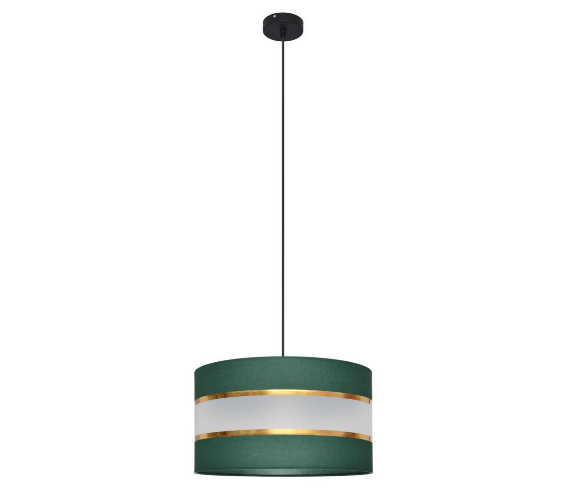 Żyrandol na lince HELEN 1xE27/60W/230V śr. 35 cm zielony/złoty